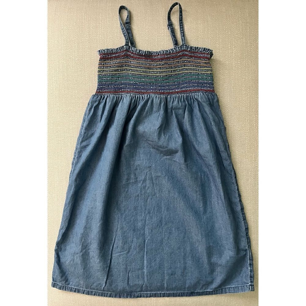 ‎Old Navy Girls Denim Rainbow Dress SZ S (6-7)